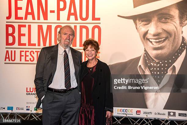 Jean-Pierre Marielle and his wife Agathe Natanson attend the 5th Lyon Film Festival on October 14, 2013 in Lyon, France.
