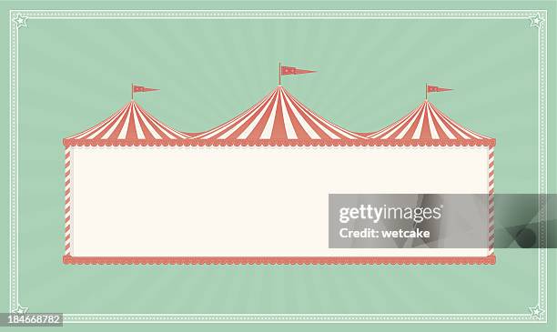 bildbanksillustrationer, clip art samt tecknat material och ikoner med vintage circus sign - circus tent