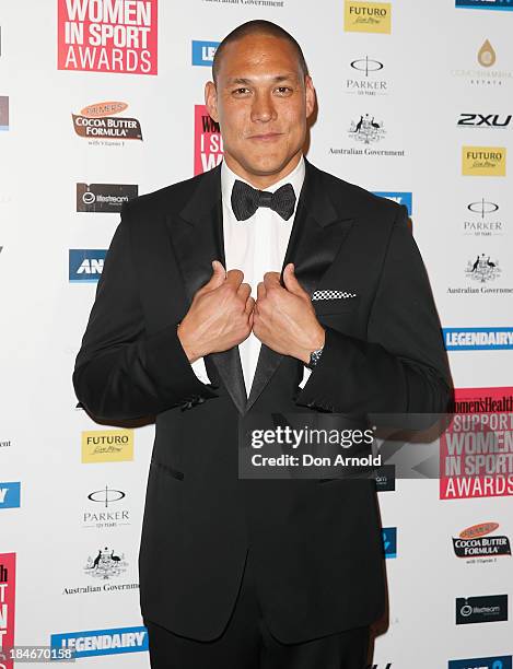 Geoff Huegill arrives at the "I Support Women In Sport" awards at The Ivy Ballroom on October 15, 2013 in Sydney, Australia.