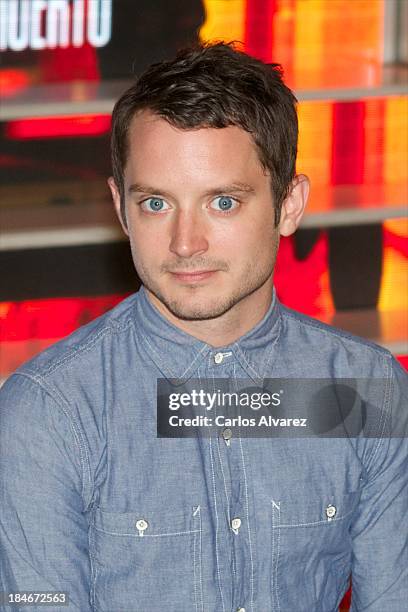 Actor Elijah Wood attends "Grand Piano" photocall at the Telefonica Gran Via Store on October 15, 2013 in Madrid, Spain.