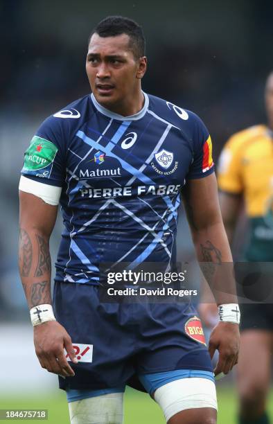 Piula Fa'asalele of Castres looks on during the Heineken Cup match between Castres and Northampton Saints at Stade Pierre Antoine on October 12, 2013...