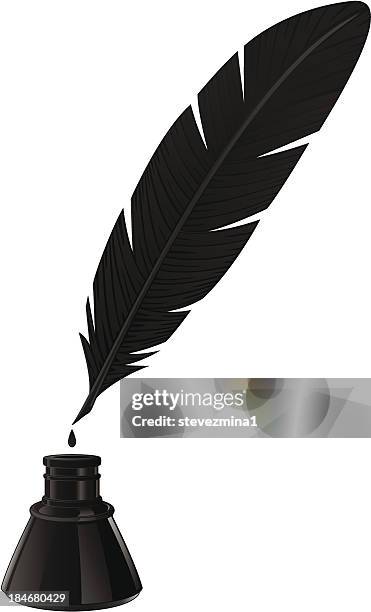 quill und tinte - quill pen stock-grafiken, -clipart, -cartoons und -symbole