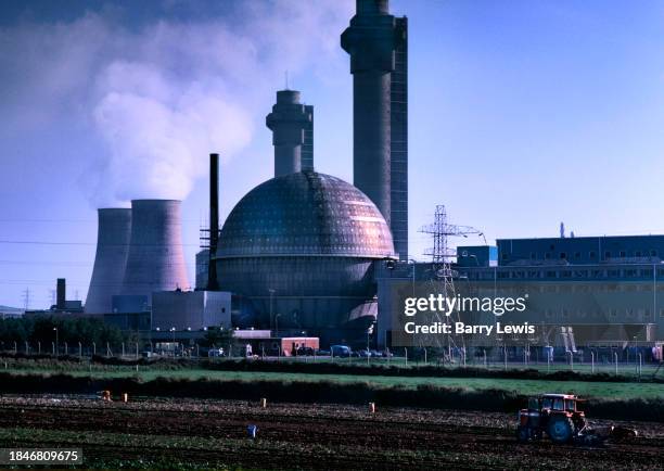 Sellafield nuclear site on 9th September 1985 in Sellafield, Cumbria, United Kingdom. The energy and reprocessing plant covers an area of...