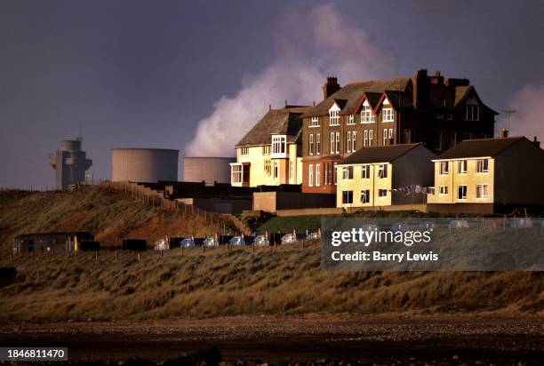 Low level radioactive waste leaving Sellafield nuclear site on 9th September 1985 in Sellafield, Cumbria, United Kingdom. The energy and reprocessing...