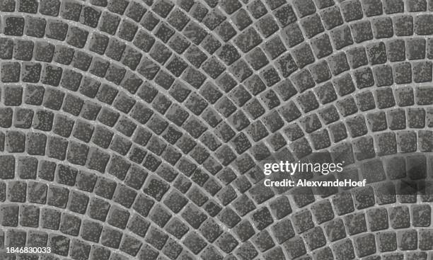 cobblestones seamless curved pattern - stone path stock illustrations