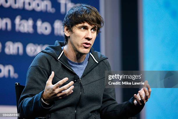 Foursquare co-founder Dennis Crowley speaks during the NikeFuel Forum at Spring Studios on October 15, 2013 in New York City.