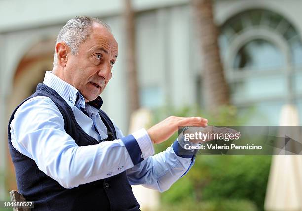 Osvaldo Ardiles is interviewed at Monte-Carlo Bay prior to the 2013 Golden Foot Award on October 15, 2013 in Monte-Carlo, Monaco.