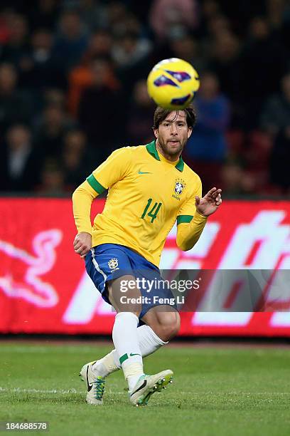 Anderson Maxwell of Brazil in action during the international friendly match between Brazil and Zambia at Beijing National Stadium on October 15,...