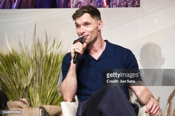 Actor Ed Skrein attends the "Rebel Moon: Part One - A Child of Fire" Press Conference on December 11, 2023 in Tokyo, Japan.