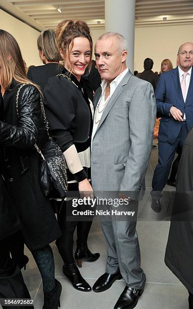 Alice Temperley and Damien Hirst attend the private view for Damien Hirst and Feliz Gonzalez-Torres' 'Candy' at Blain Southern on October 15, 2013 in...