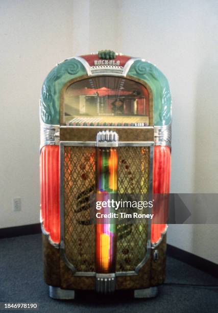 Rock-ola jukebox in the reception area at Paisley Park Studios, the home and workplace of American singer-songwriter and musician Prince in...