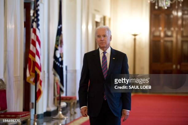 Vice President Joe Biden arrives for a ceremony to present William Swenson, a former active duty Army Captain, with the Medal of Honor, the highest...