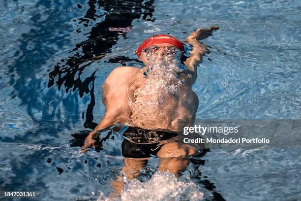 Oliver Morgan of Great Britain competes in the 100m Backstroke Men Heats during the European Short Course Swimming Championships at Complex Olimpic...