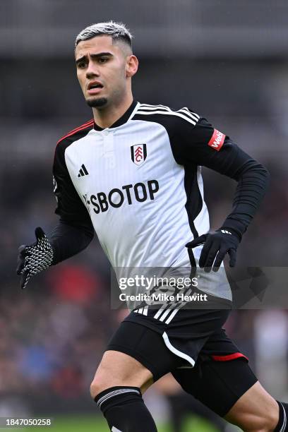 Andreas Pereira of Fulham in actiob during the Premier League match between Fulham FC and West Ham United at Craven Cottage on December 10, 2023 in...