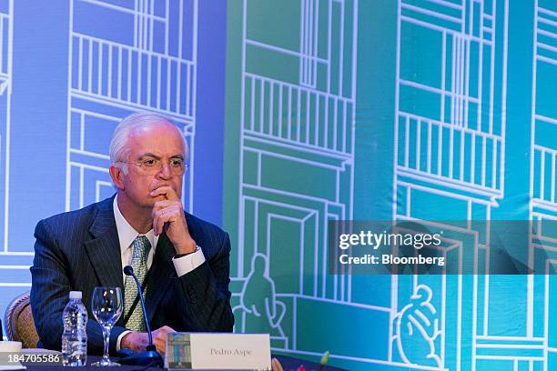 Pedro Aspe, co-chariman of Evercore Partners Inc., listens during the Banco de Mexico 20th Anniversary Of Independence Conference in Mexico City,...