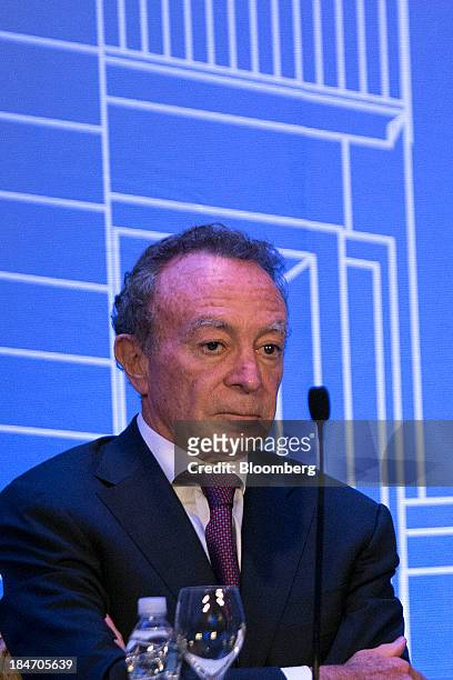 Guillermo Ortiz, former governor of Banco de Mexico, listens during the Banco de Mexico 20th Anniversary Of Independence Conference in Mexico City,...