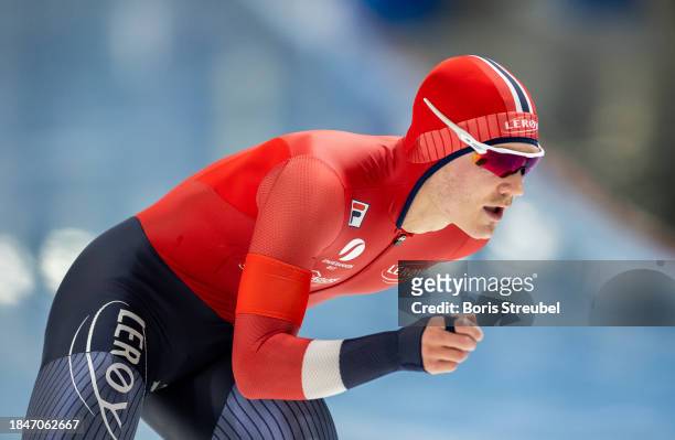 Kristian Gamme Ulekleiv of Norway competes in the 5000m Men Division A race during the ISU World Cup Speed Skating at Tomaszow Mazoviecki Ice Arena...