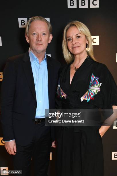 Douglas Henshall and Tamzin Outhwaite attend the launch of new BBC One Drama "Murder Is Easy" at The Charlotte Street Hotel on December 14, 2023 in...