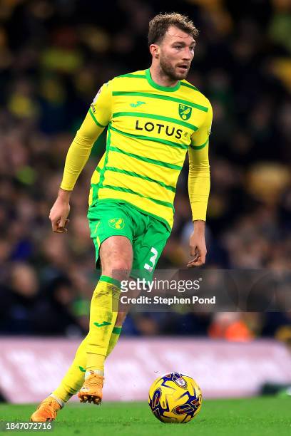 Jack Stacey of Norwich City during the Sky Bet Championship match between Norwich City and Preston North End at Carrow Road on December 09, 2023 in...