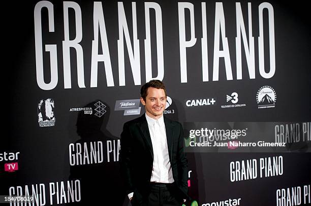 Actor Elijah Wood attends 'Grand Piano' premiere at Capitol Cinema on October 15, 2013 in Madrid, Spain.