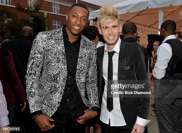 LeCrae and Colton Dixon attend the 44th Annual Dove Awards on October 15, 2013 in Nashville, Tennessee.