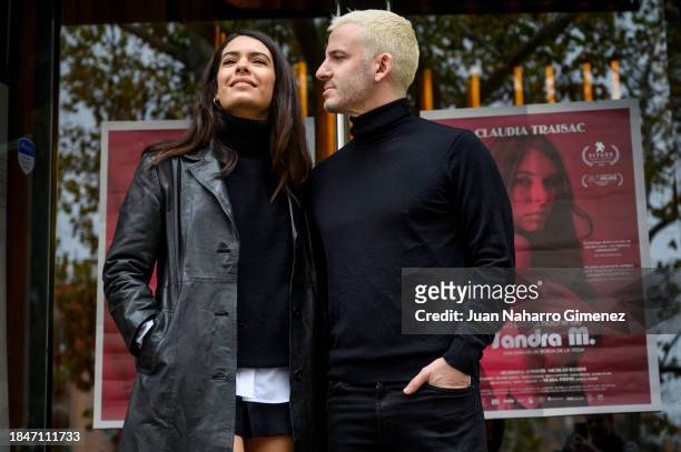 Borja de la Vega and Claudia Traisac attend the Madrid photocall for "La Ultima Noche De Sandra M." at Cines Embajadores on December 11, 2023 in...