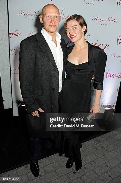 Dominic Burns and Camilla Rutherford attend the Roger Vivier Virgule London launch party hosted by Atlanta de Cadenet, Ines de la Fressange and Bruno...