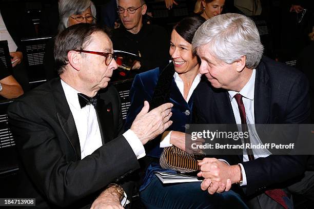 Louis Schweitzer, Isabelle Lissner and Director of the National Opera Stephane Lissner attends AROP Gala at Opera Bastille with a representation of...