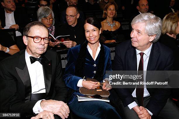 Louis Schweitzer, Isabelle Lissner and Director of the National Opera Stephane Lissner attend AROP Gala at Opera Bastille with a representation of...