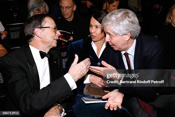 Louis Schweitzer, Isabelle Lissner and Director of the National Opera Stephane Lissner attend AROP Gala at Opera Bastille with a representation of...