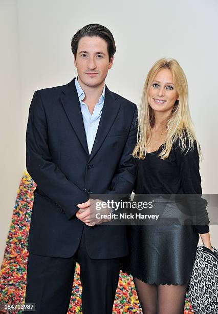 Blaise Patrick and Katherine Holmgren attend the private view for Damien Hirst and Feliz Gonzalez-Torres' 'Candy' at Blain Southern on October 15,...