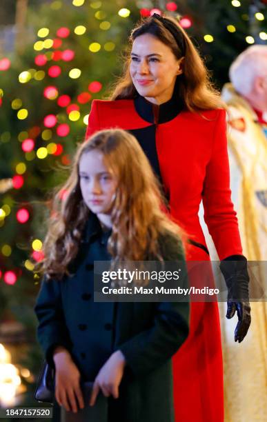 Lady Sophie Windsor and Maud Windsor attend The 'Together At Christmas' Carol Service at Westminster Abbey on December 8, 2023 in London, England....
