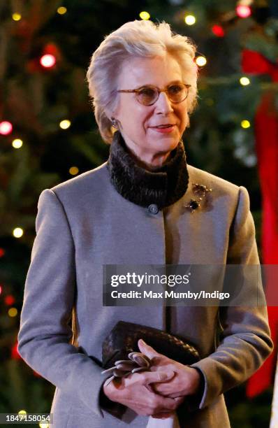 Birgitte, Duchess of Gloucester attends The 'Together At Christmas' Carol Service at Westminster Abbey on December 8, 2023 in London, England....