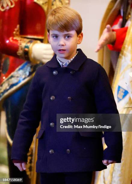 Prince Louis of Wales attends The 'Together At Christmas' Carol Service at Westminster Abbey on December 8, 2023 in London, England. Spearheaded by...