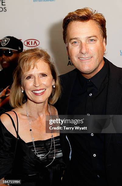 Deborah Kay Davis and Michael W. Smith attend the 43rd Annual GMA Dove Awards on October 15, 2013 in Nashville, Tennessee.
