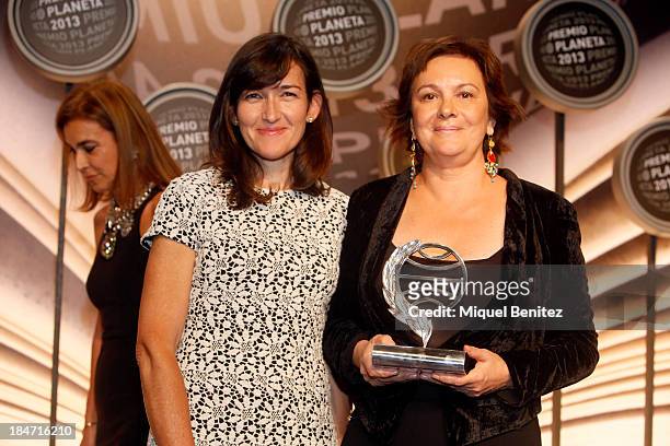 Angeles Gonzalez-Sinde and Clara Sanchez winner of '62ndon Premio Planeta' literature award, attend the '62nd Premio Planeta' Literature Awards, the...