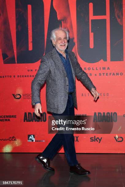 Toni Servillo attends the photocall for the movie "Adagio" at The Space Moderno on December 11, 2023 in Rome, Italy.
