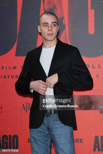 Gianmarco Franchini attends the photocall for the movie "Adagio" on December 11, 2023 in Rome, Italy.