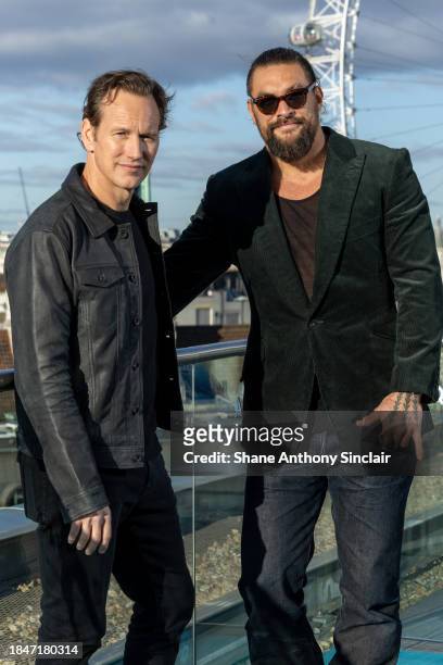 Patrick Wilson and Jason Momoa attends the "Aquaman" photocall on December 11, 2023 in London, England.