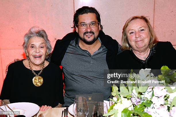 Baroness Philipine de Rothschild, Marcelo Alvarez in the role of Radames, Miss Francois Pinault during the dinner after the representation - AROP...