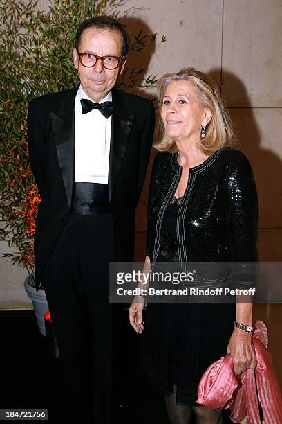 Louis Schweitzer and his wife Agnes Schweitzer attend AROP Gala at Opera Bastille with a representation of 'Aida' on October 15, 2013 in Paris,...