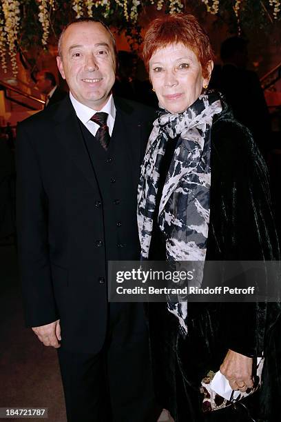 Chef du Coeur Patrick Marie Aubert and Dance Director of the 'Opera de Paris' Brigitte Lefevre attend AROP Gala at Opera Bastille with a...