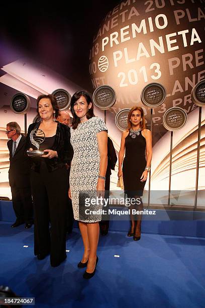 Writers Clara Sanchez and Angeles Gonzalez-Sinde pose during the '62nd Premio Planeta' Literature Awards, the most valuable literature award in Spain...