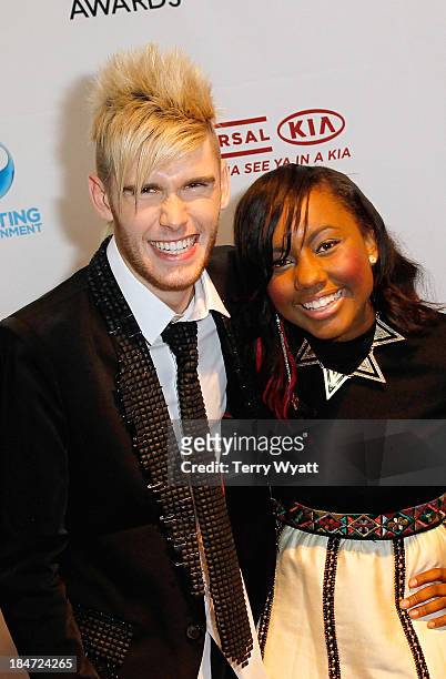 Colton Dixon and Jamie Grace attend the 44th Annual GMA Dove Awards on October 15, 2013 in Nashville, Tennessee.