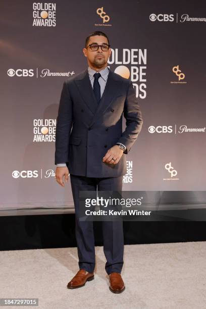 Wilmer Valderrama poses onstage during the 81st Golden Globe Awards nominations announcement at The Beverly Hilton on December 11, 2023 in Beverly...