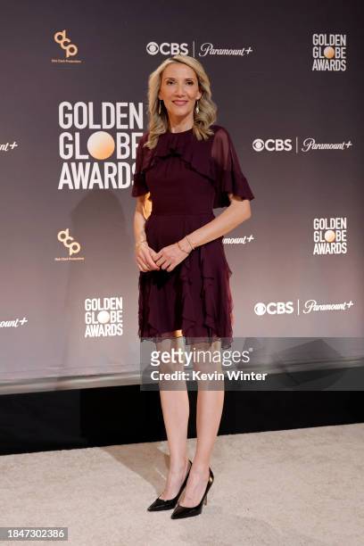 Helen Hoehne poses onstage during the 81st Golden Globe Awards nominations announcement at The Beverly Hilton on December 11, 2023 in Beverly Hills,...