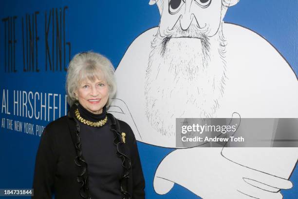 The Al Hirschfeld Foundation President Louise Kerz Hirschfeld attends the VIP reception of The Line King: "Al Hirschfeld At The New York Public...