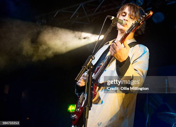 Peter Doherty of Babyshambles performs at 02 Academy on October 15, 2013 in Leicester, England.
