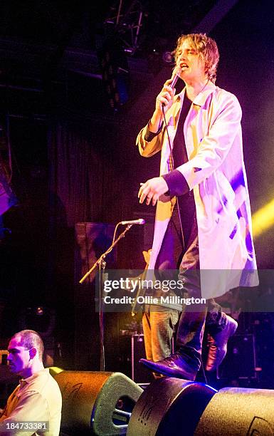 Pete Doherty of Babyshambles performs at 02 Academy on October 15, 2013 in Leicester, England.