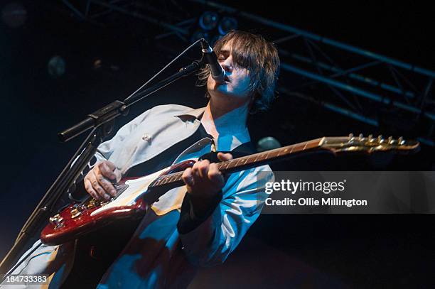 Pete Doherty of Babyshambles performs at 02 Academy on October 15, 2013 in Leicester, England.